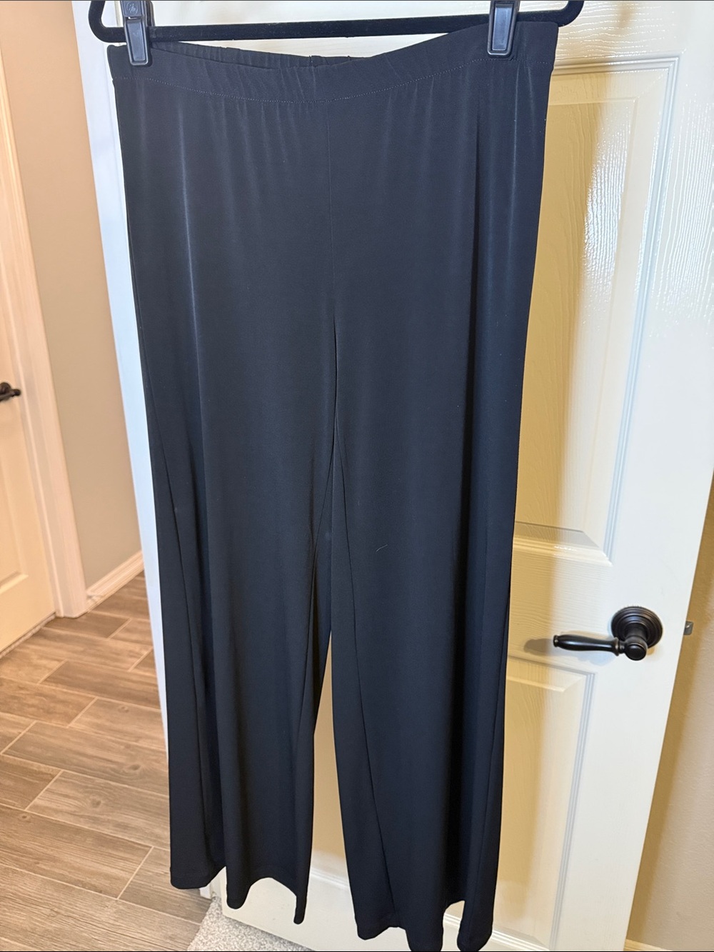 Women's Black Wide-Leg Palazzo Pull-On Pants